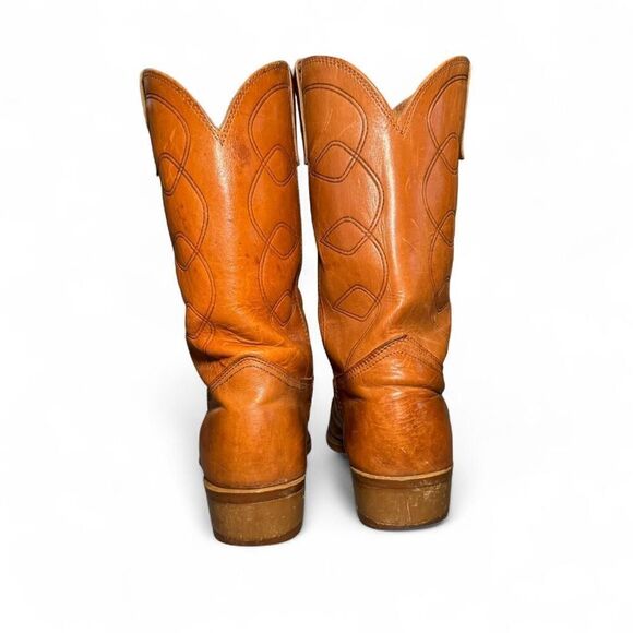 Vintage Walker Brown Leather Western Cowboy Boots Size 8EE Made in USA